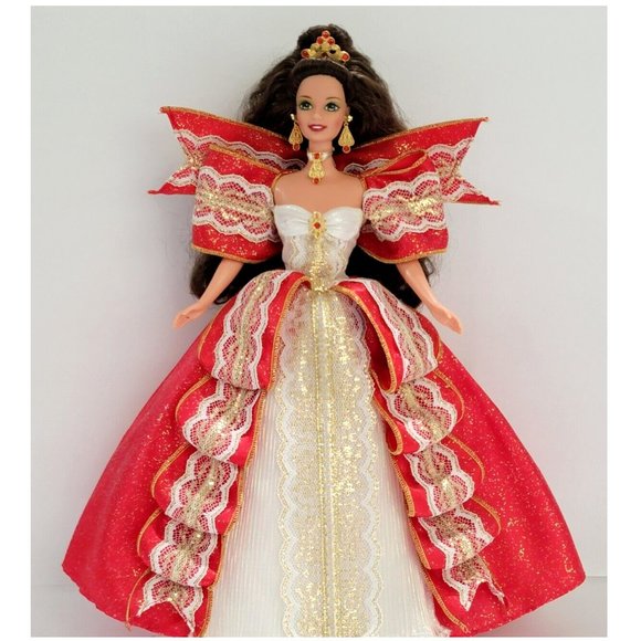 Beautiful Brunette Barbie 1997 Happy Holidays doll Fully dressed. No flaws - Picture 5 of 12